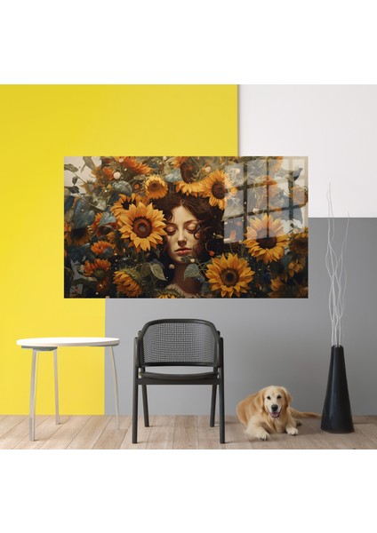 Premium^# Glass Art- Vintage-Retro-Popart Tablo Serisi - Günebakan-30 modelleri