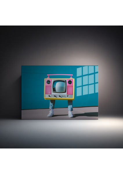 Premium^# Glass Art- Vintage-Retro-Popart Tablo Serisi - Tüplü Tv-32 fiyatları