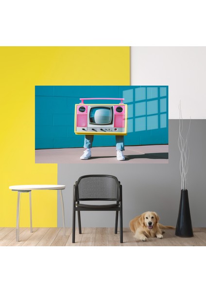 Premium^# Glass Art- Vintage-Retro-Popart Tablo Serisi - Tüplü Tv-32 modelleri