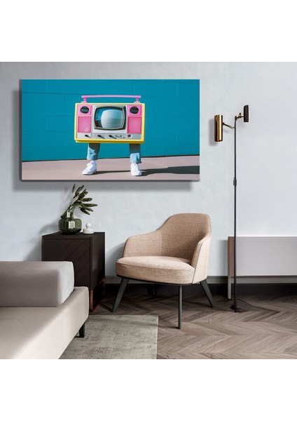 Premium^# Glass Art- Vintage-Retro-Popart Tablo Serisi - Tüplü Tv-32 fırsatları