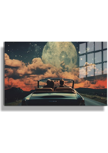 Premium^# Glass Art- Vintage-Retro-Popart Tablo Serisi Cam Tablo-Vintage 60's- 67