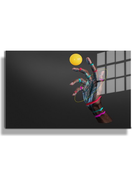 Premium^# Glass Art- Vintage-Retro-Popart Tablo Serisi Cam Tablo-Neonlu El- 60