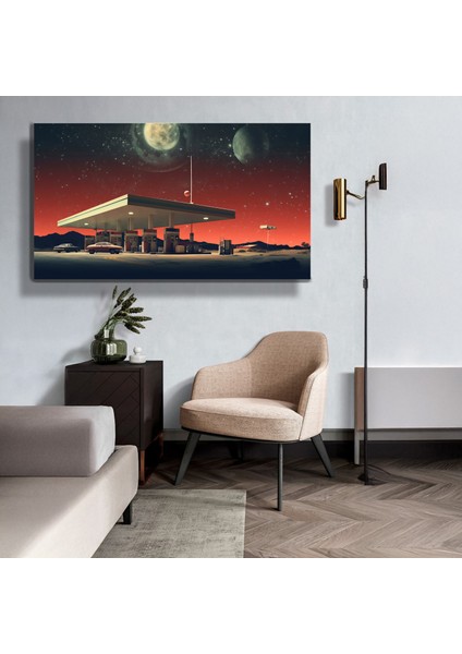 Premium^# Glass Art- Vintage-Retro-Popart Tablo Serisi Cam Tablo-Route 66 Patrol- 70 fırsatları