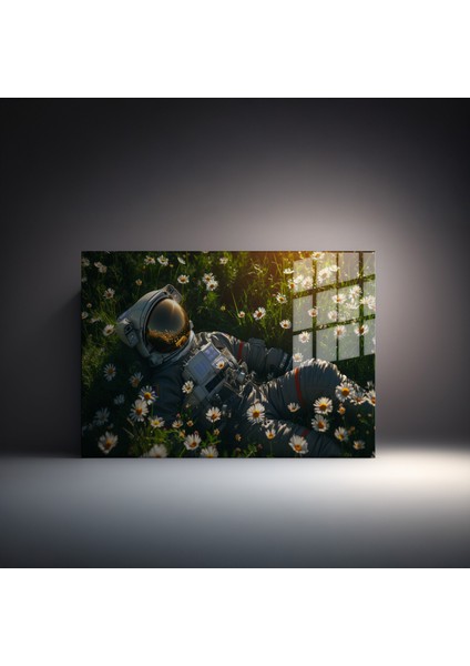 Premium^# Glass Art- Vintage-Retro-Popart Tablo Serisi - Astronot-53 fiyatları