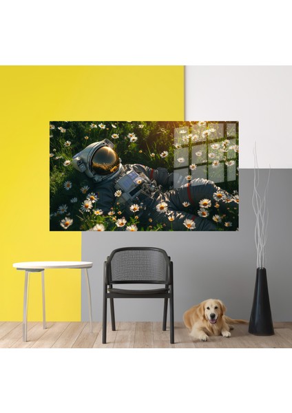 Premium^# Glass Art- Vintage-Retro-Popart Tablo Serisi - Astronot-53 modelleri