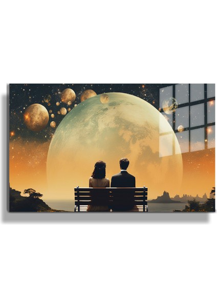 Premium^# Glass Art- Vintage-Retro-Popart Tablo Serisi Cam Tablo-Love Way- 69