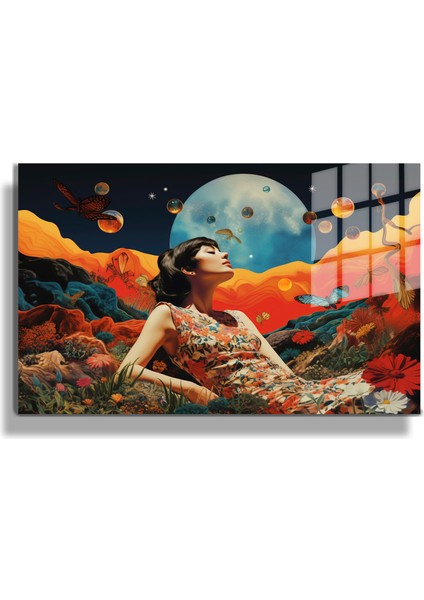 Premium^# Glass Art- Vintage-Retro-Popart Tablo Serisi Cam Tablo-Dream-72