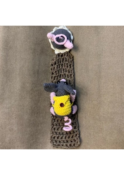 El Örgüsü Amigurumi Sevimli Fareler Oyuncak - 8 x 30 cm