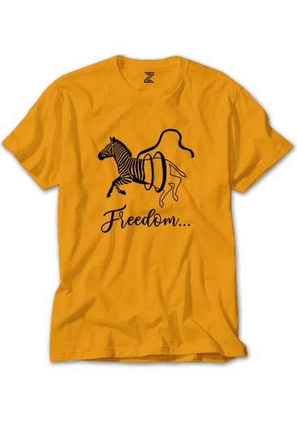 Freedom Zebra Sarı T-Shirt