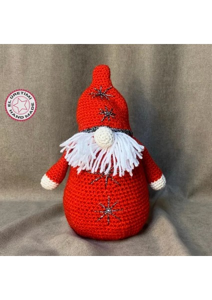 El Örgüsü Amigurumi Dekoratif Noel Baba - 17 x 22 cm