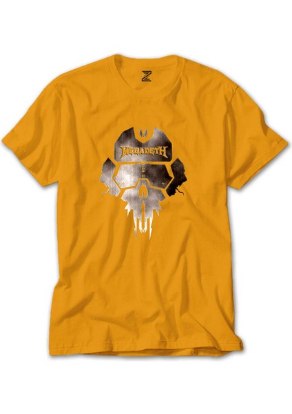 Megadeth Steel Skull Sarı T-Shirt