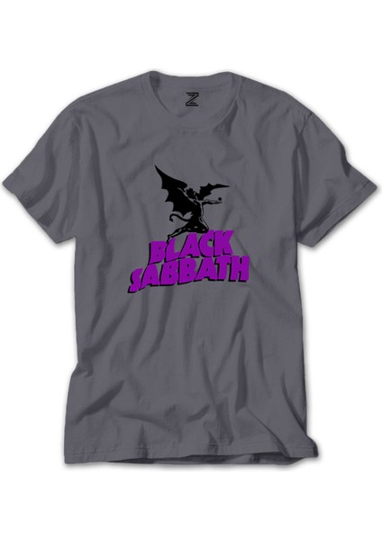 Black Sabbath Cover Gri Tişört