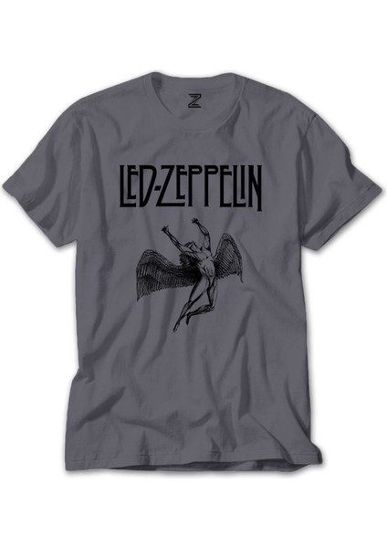 LED Zeppelin Lcarus Gri Tişört