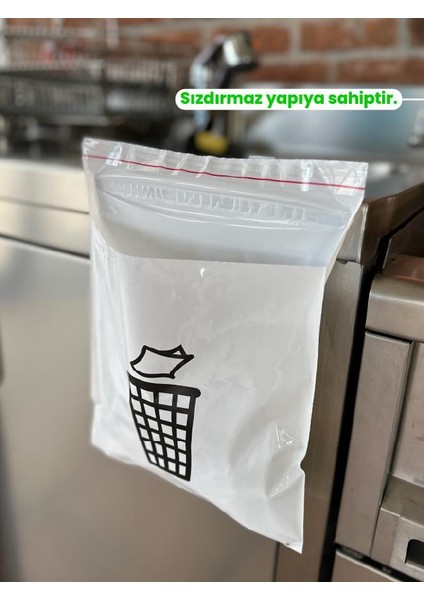 Kendinden Yapışkanlı Sızdırmaz İz Bırakmaz Çift Taraf Aç-Kapa Bantlı Çöp Torbası 15 Adet 25x25+5Cm fiyatları