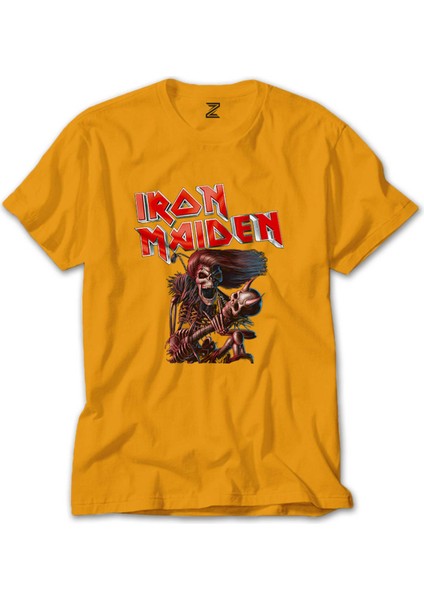 Iron Maiden Skull Sarı T-Shirt
