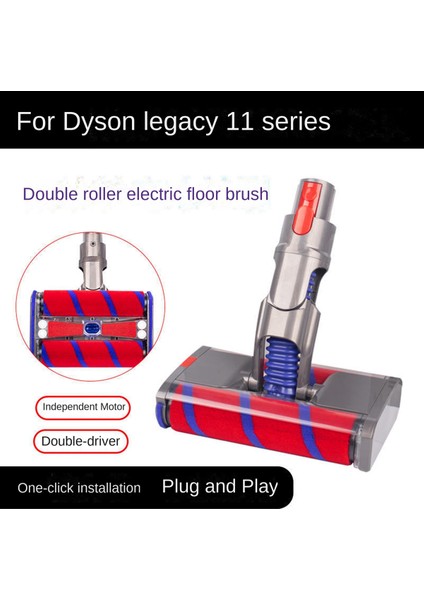 Dyson V7 V8 V10 V11 Serisi Elektrikli Süpürge Aksesuarları Yumuşak Kadife Rulo Emme Kafası Çift Rulo Fırça (Yurt Dışından) modelleri