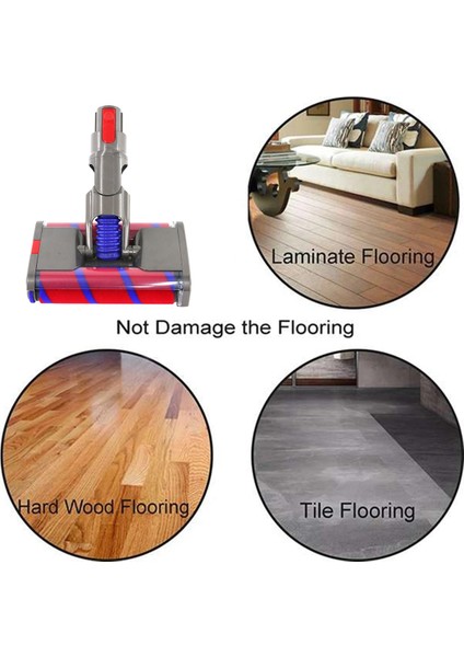 Dyson V7 V8 V10 V11 Serisi Elektrikli Süpürge Aksesuarları Yumuşak Kadife Rulo Emme Kafası Çift Rulo Fırça (Yurt Dışından) fırsatları