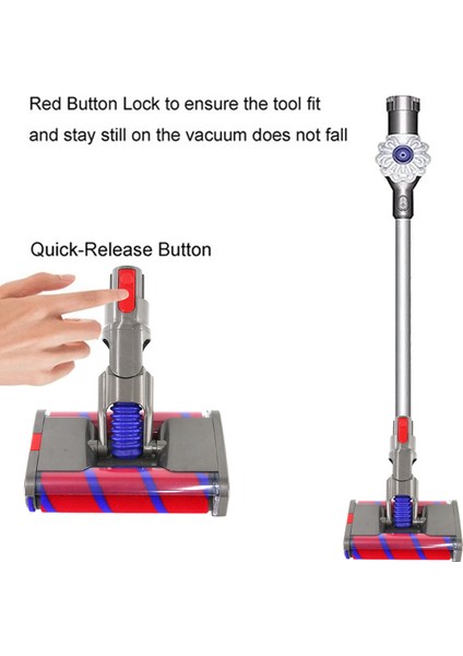 Dyson V7 V8 V10 V11 Serisi Elektrikli Süpürge Aksesuarları Yumuşak Kadife Rulo Emme Kafası Çift Rulo Fırça (Yurt Dışından) indirimleri