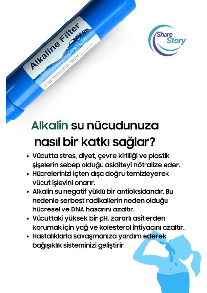 4 Aşamalı Su Arıtma Filtresi Seti - Sediment Gac Karbon Granül Karbon ve Alkalin Filtre + Bağlantı Aparatları