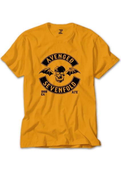 Avenged Sevenfold Back Patch Sarı T-Shirt
