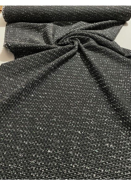 Kelebek Tüvit Kumaş Siyah Renk En 150 Kışlık Kumaş