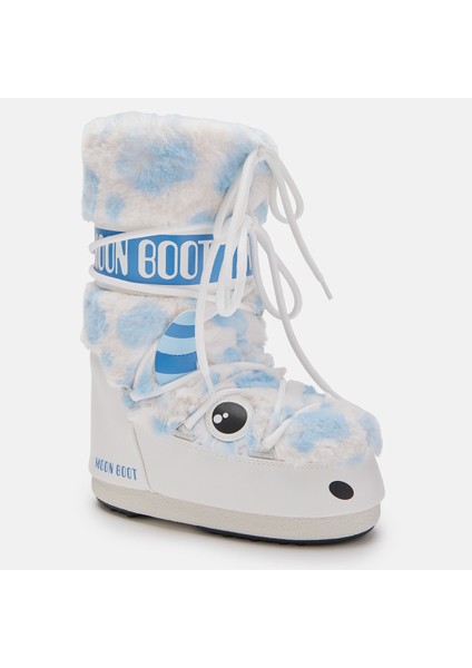 Kız Çocuk Bot (Kar) 80D3400260-AF19 Moon Boot Icon Yeti Faux Fur White/light Blue (27-34)