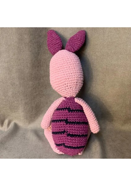 El Örgüsü Amigurumi Sevimli Piglet Domuzcuk Oyuncak - 13 x 37 cm