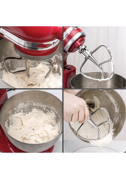 Kitchenaid Mikseri Için Paslanmaz Çelik Esnek Kenarlı Çırpıcı, 4,5-5 Quart Kaseler Için Eğimli Kafalı Stand Mikser Kaselerine Uyar (Yurt Dışından) indirimleri