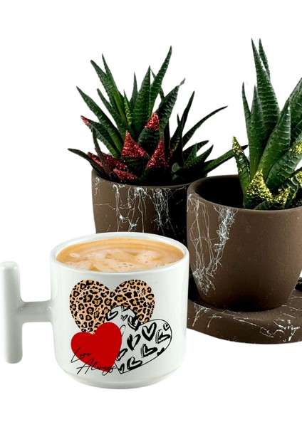 Deepcraft Best Quality 'Leopar Kalp' T Kulplu Kupa 185ml