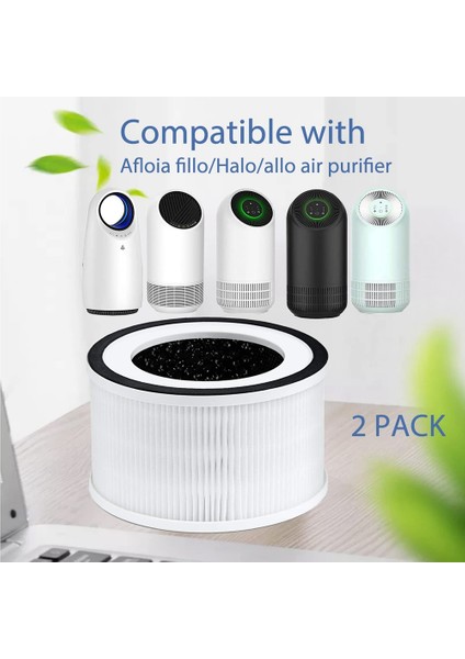 Afloia Fillo/halo/allo Hava Temizleyici 3 Aşamalı Filtrasyon, 2 Paket Için Uyumlu Yedek True Hepa Filtreleri (Yurt Dışından) modelleri