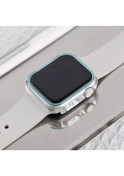 Apple Watch 9/8/7 Seri Uyumlu 45MM Neon Fosfor Çerçeve Şeffaf Kasa Ekran Koruyucu fiyatları