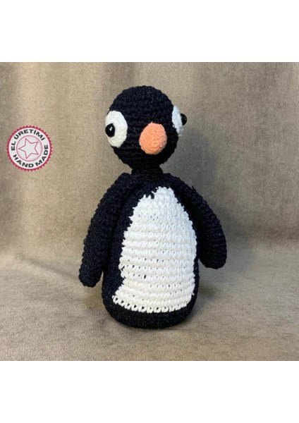 El Örgüsü Amigurumi Sevimli Penguen - 11 x 19 cm