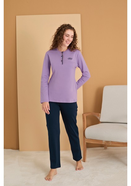 Kadın Düğmeli Yaka Pijama Takımı 3115