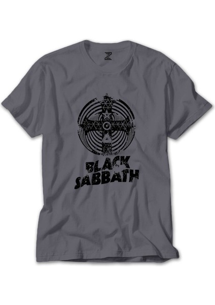Black Sabbath Band Cross Paranoid Gri Tişört