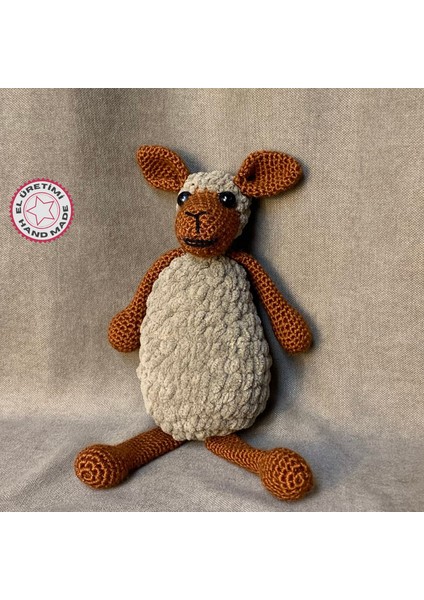 El Örgüsü Amigurumi Sevimli Kuzu Oyuncak - 12 x 25 cm