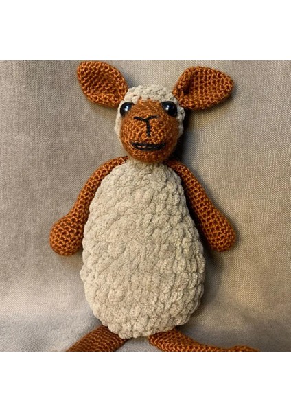 El Örgüsü Amigurumi Sevimli Kuzu Oyuncak - 12 x 25 cm