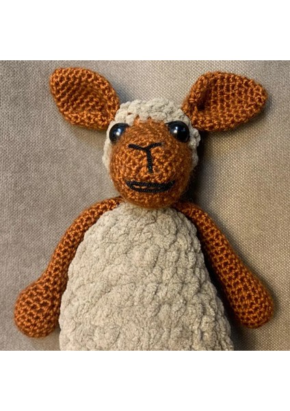 El Örgüsü Amigurumi Sevimli Kuzu Oyuncak - 12 x 25 cm