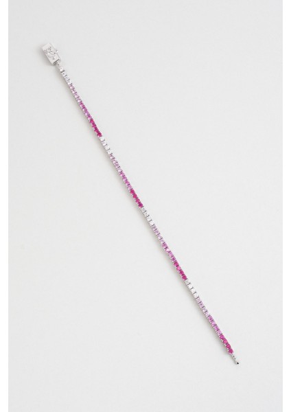 Gökkuşağı 18 Ayar Beyaz Altın Kaplama Gümüş Su Yolu Bileklik fiyatları