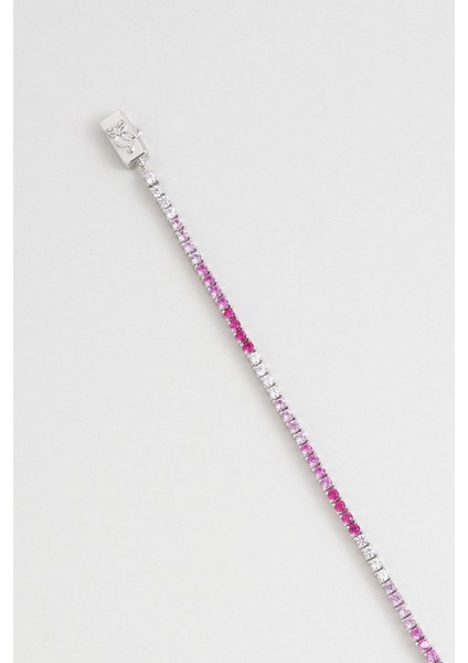 Gökkuşağı 18 Ayar Beyaz Altın Kaplama Gümüş Su Yolu Bileklik modelleri