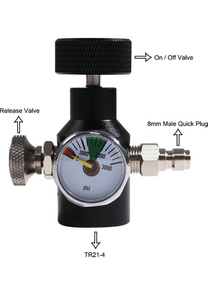 Co2 Tankı Silindir Adaptör Konnektör Kiti, TR21-4 Dişli Co2 Soda Silindir Dolum Adaptörü, 3000PSI Basınç Göstergesi Siyah (Yurt Dışından) indirimleri