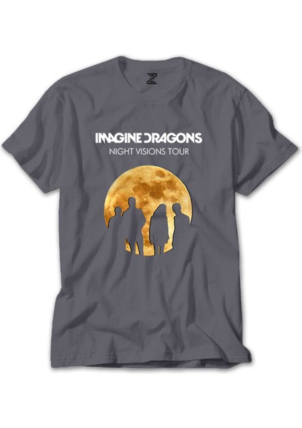 Imagine Dragons Moon Gri Tişört