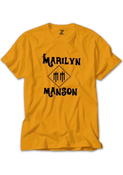 Marilyn Manson Text Sarı Tişört