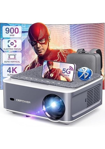 Dbpower 5g Wifi Bluetooth Projektör 1080P Hd 4K Destekli,hdmı+Usb/vga