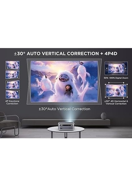 Dbpower 5g Wifi Bluetooth Projektör 1080P Hd 4K Destekli,hdmı+Usb/vga