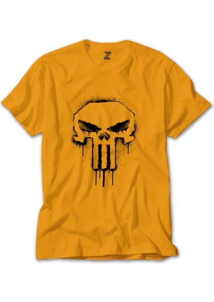 Punisher Spray Paint Sarı Tişört