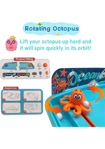 Mini Masa Futbolu Oyunu Okyonus Temalı Mini Futbol Pinball Oyunu 2 Oyunculu modelleri