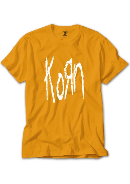 Korn Logo Sarı Tişört