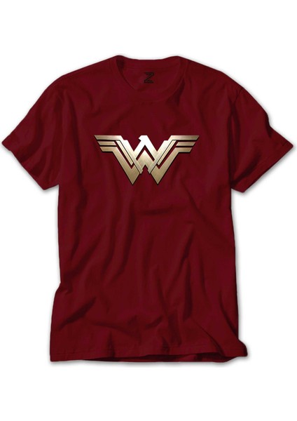 Wonder Woman Metal Logo Kırmızı Tişört