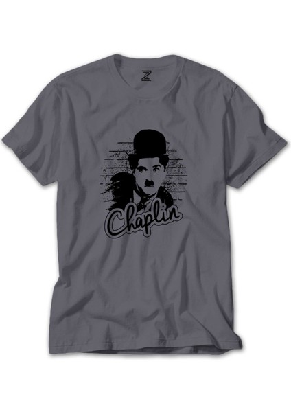 Charlie Chaplin Wall Gri Tişört