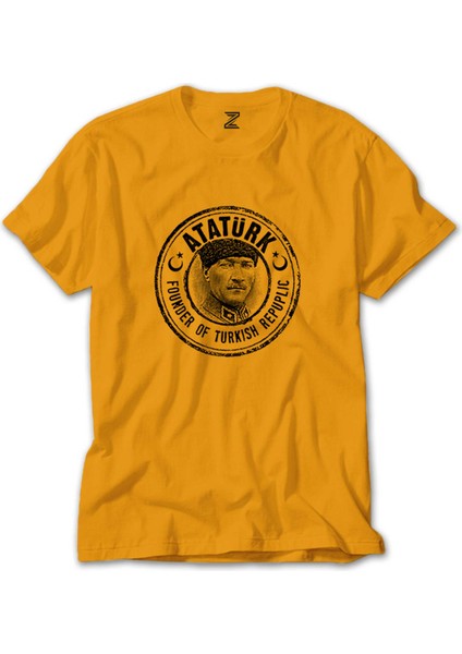Atatürk Founder Of Turkish Republic Sarı Tişört